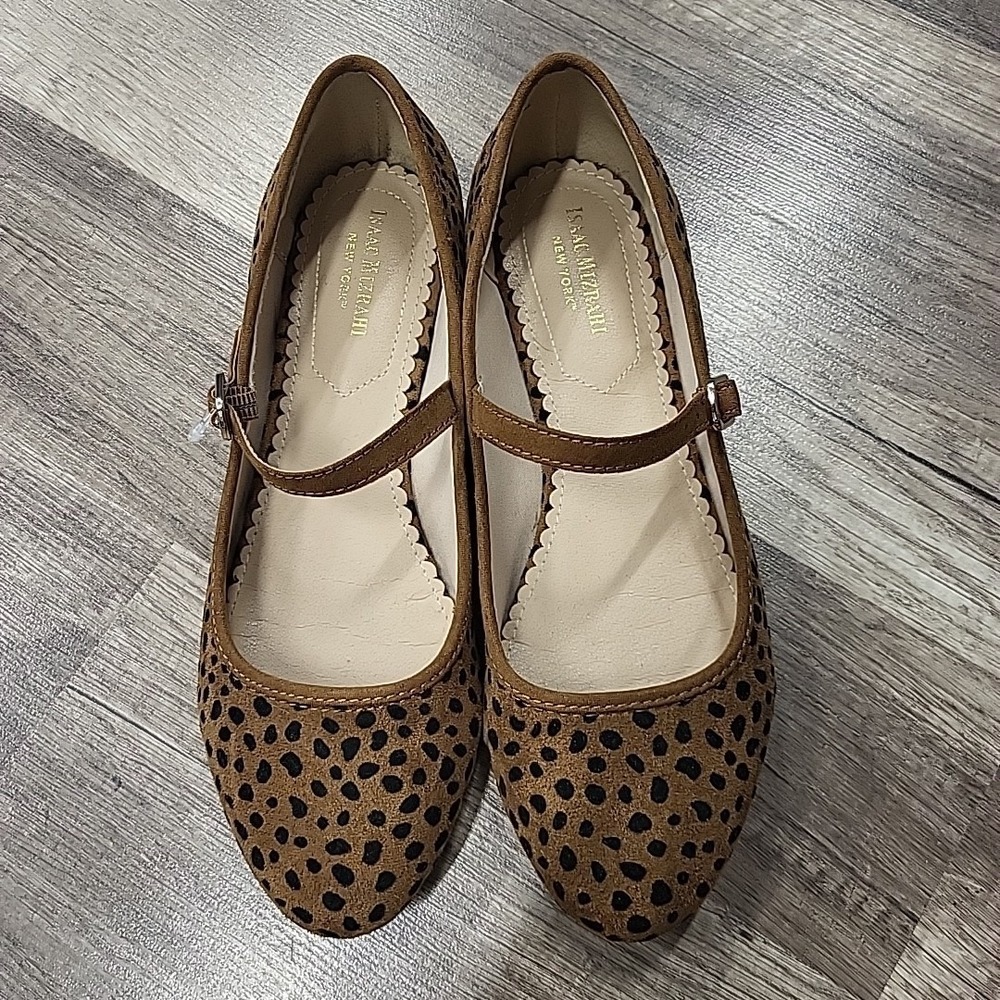 Isaac Mizrahi Animal Print Shoes, Brown/Black, Size 7.5
